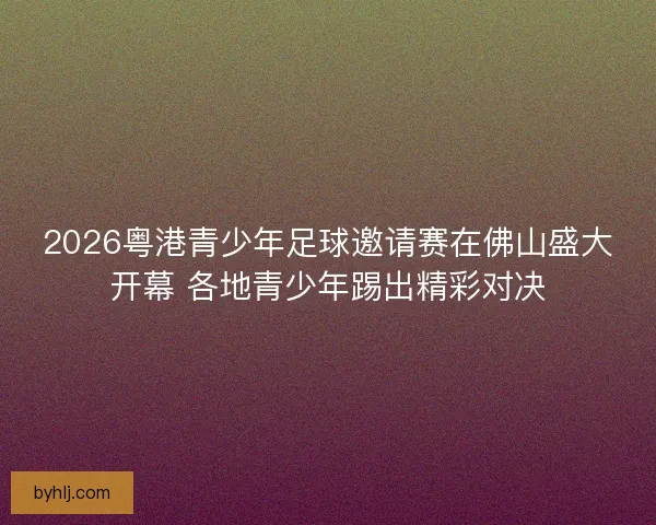 2026粤港青少年足球邀请赛在佛山盛大开幕 各地青少年踢出精彩对决